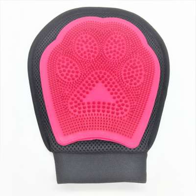 2-in-1 pet glove grooming tool pet bathing massage deshedding glove for pet grooming cat hair brush glove