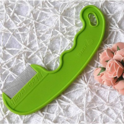 Curve Plastic Handle Short Stainless Steel Round End Pins Human Hair Lice Nit Louse Flea Tick Cleaning Removing Comb