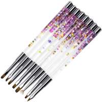 Liquid Glitter Sequins Handle Professional Nail Painting Tools Nail Art Brush