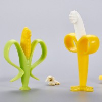 Eco-friendly Cute baby Teether silicone corn banana Baby Teething Pacifier Chew Infant Oral Tooth Brush Baby Care Dental Care